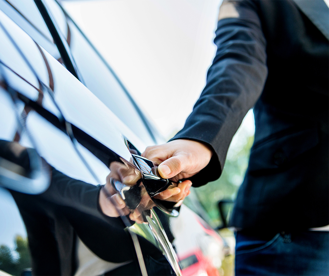 Person opening car door